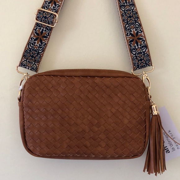 Ahdorned Bags Nwt Ahdorned Faux Woven Leather Crossbody Wfashion
